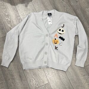 Gray Cardigan with a nightmare before Christmas Embroidery